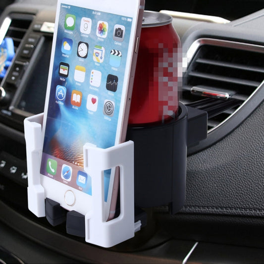 SHUNWEI SD-1026 Car Auto Multi-functional ABS Air Vent Drink Holder Bottle Cup Holder Phone Holder Mobile Mount(White) - Car Drink Holders by SHUNWEI | Online Shopping UK | buy2fix