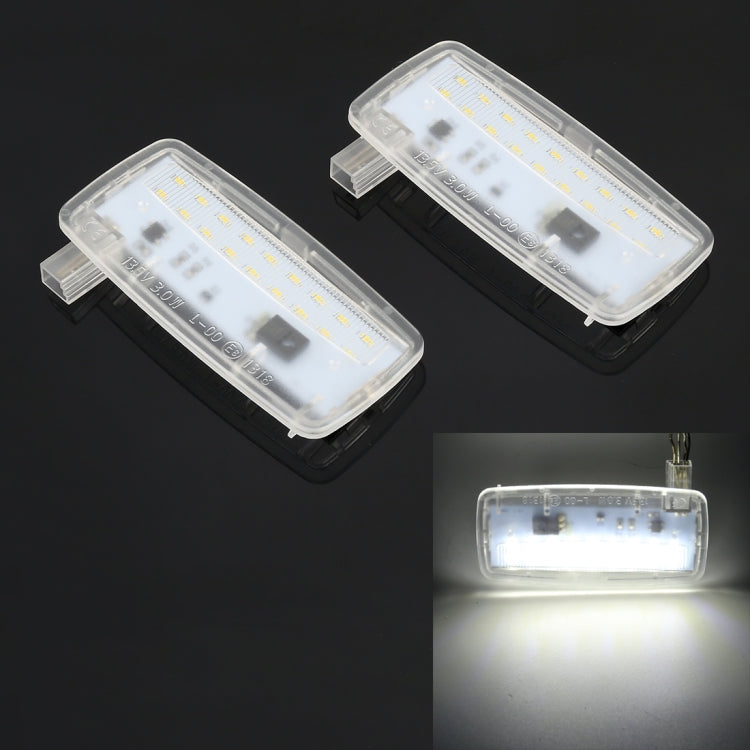 2 PCS Car DC12V / 1.5W / 6000K / 100LM LED Vanity Mirror Lamp Makeup Mirror Light with 18 SMD-3014 Lamps for BMW E93, White Light - Dome Lights by buy2fix | Online Shopping UK | buy2fix