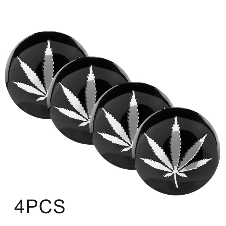 4 PCS Car-Styling Silver Leaves Pattern Metal Wheel Hub Decorative Sticker, Diameter: 5.8cm - Decorative Sticker by buy2fix | Online Shopping UK | buy2fix