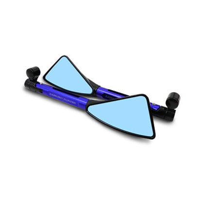 2 PCS Motorcycle Parts CNC Technology Aluminum Alloy Rearview Mirror Side Mirror(Blue) - Side Mirrors by buy2fix | Online Shopping UK | buy2fix