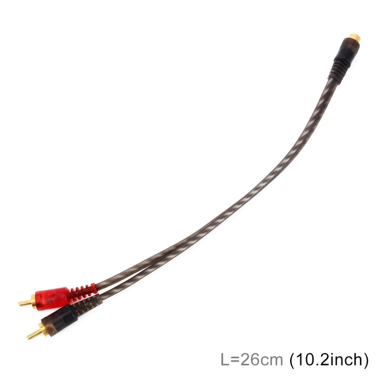 Car AV Audio Video 1 Female to 2 Male Copper Extension Cable Wiring Harness, Cable Length: 26cm - In Car by buy2fix | Online Shopping UK | buy2fix