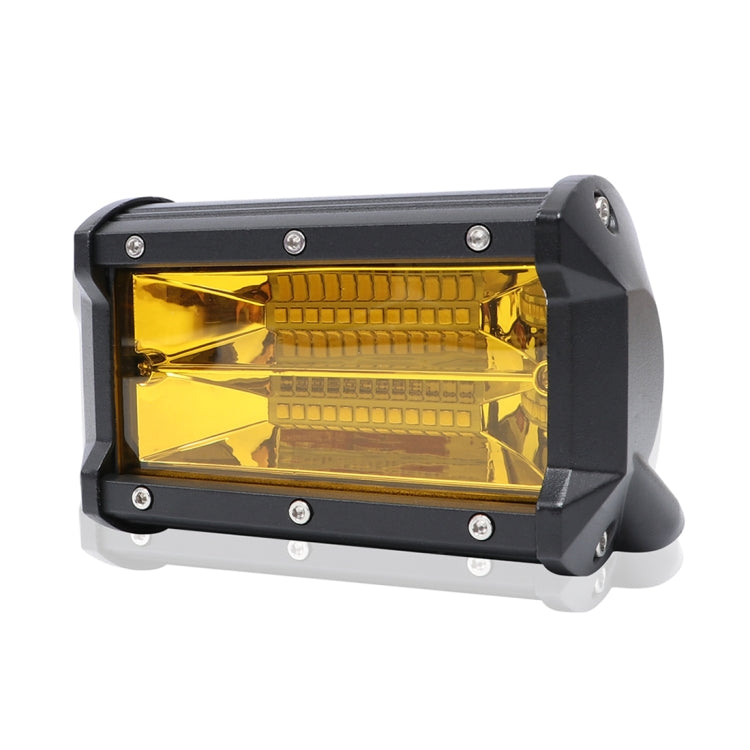 5 inch 18W 24 LED Waterproof IP67 Two Bar Modified Off-road Lights Spotlight Light Car Work Lights, DC 9-48V(Yellow Light) - Work Lights by buy2fix | Online Shopping UK | buy2fix