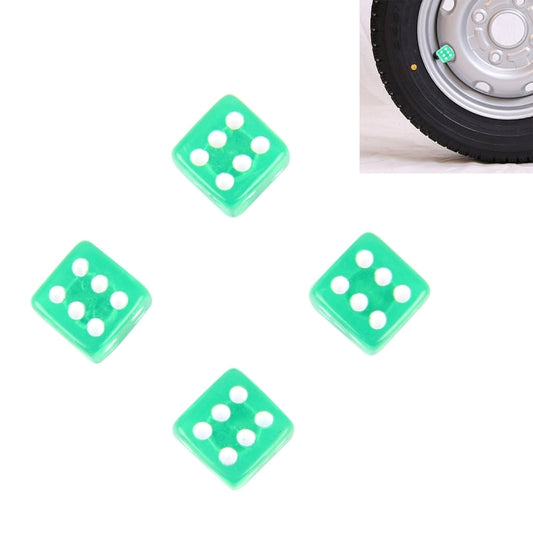 4 PCS Plastic Plated Dice Shape Universal Tire Valve Stem Cap(Green) - In Car by buy2fix | Online Shopping UK | buy2fix