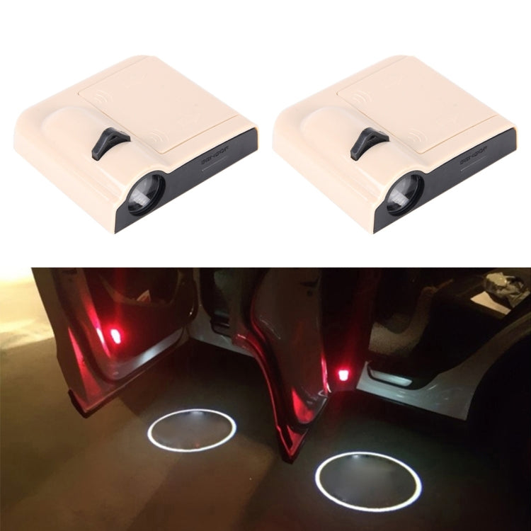 2 PCS LED Ghost Shadow Light, Car Door LED Laser Welcome Decorative Light, Display Logo for Citroen Car Brand(Khaki) - Door Lights by buy2fix | Online Shopping UK | buy2fix