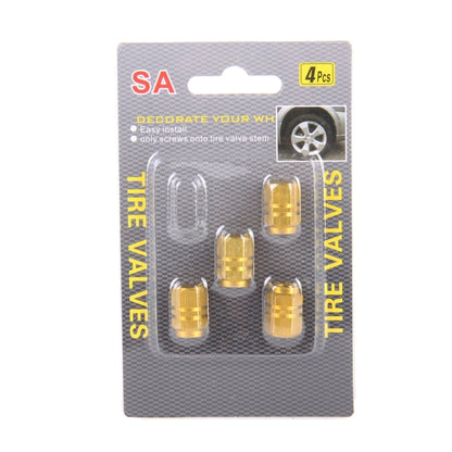 4PCS SA Metal Plated Hexagon Shape Universal Tire Valve Stem Cap(Gold) - In Car by buy2fix | Online Shopping UK | buy2fix