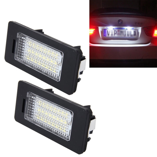 2 PCS 2W 120 LM Car License Plate Light with 24 SMD-3528 Lamps for Audi,Volkswagen, DC 12V - License Plate Lights by buy2fix | Online Shopping UK | buy2fix