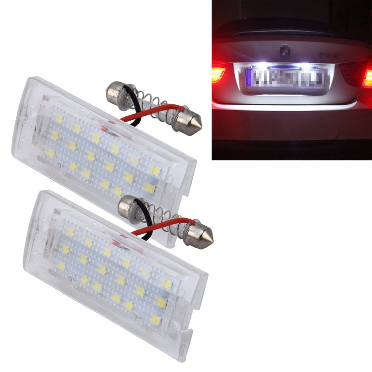 2 PCS License Plate Light with 18  SMD-3528 Lamps for BMW E53(X5),2W 120LM,6000K, DC12V (White Light) - License Plate Lights by buy2fix | Online Shopping UK | buy2fix