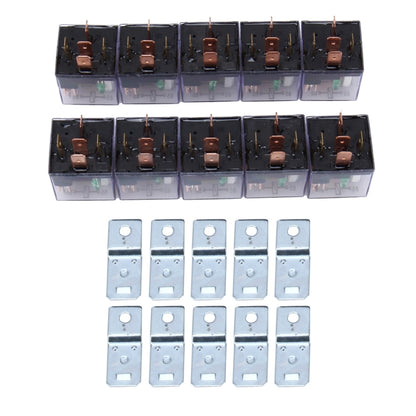 10 PCS JD-1914 80 AMP 12V Waterproof Car Auto Five Plugs Relay with Warning Light - In Car by buy2fix | Online Shopping UK | buy2fix