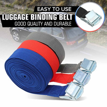 Car Tension Rope Luggage Strap Belt Auto Car Boat Fixed Strap with Alloy Buckle,Random Color Delivery, Size: 25mm x 3m - Roof Racks by buy2fix | Online Shopping UK | buy2fix