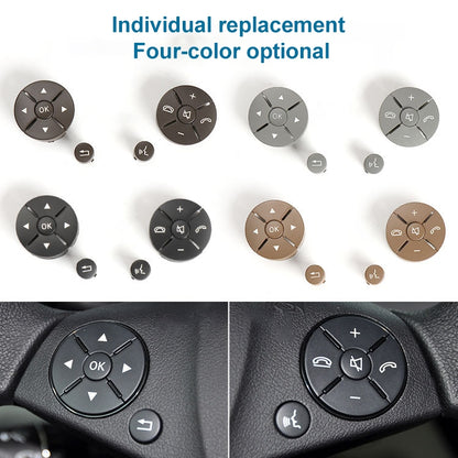 1 Pair Car Steering Wheel Switch Buttons Panel for Mercedes-Benz W204 2007-2014, Left Driving(Black) - In Car by buy2fix | Online Shopping UK | buy2fix