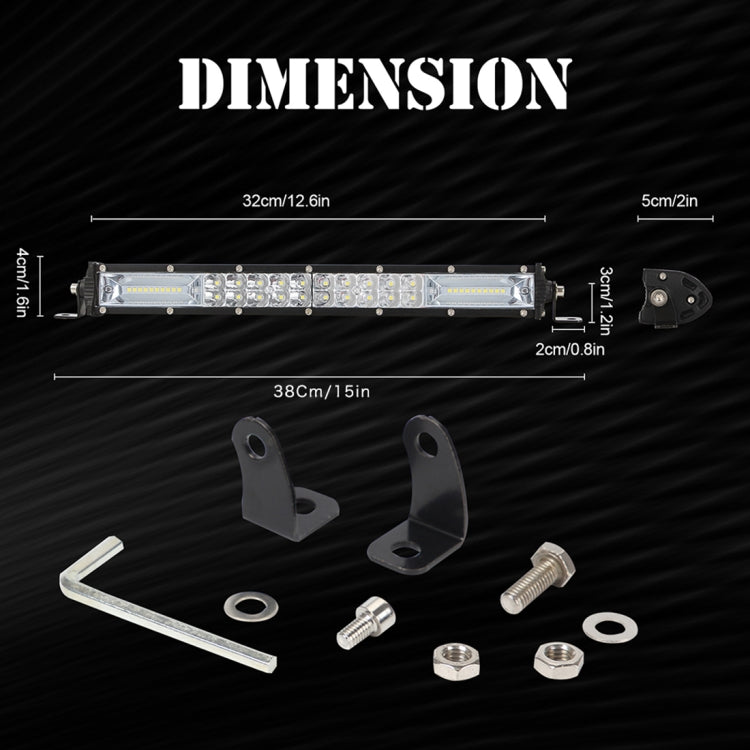 15 inch Two Rows DC9-30V 22W 6000K IP67 Car Truck Off-road Vehicle LED Work Lights Spot / Flood Light - In Car by buy2fix | Online Shopping UK | buy2fix