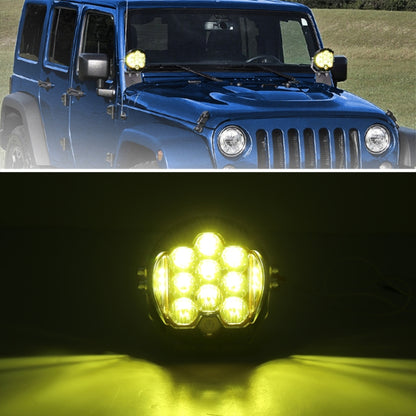 OL-1950Y 5 inch DC12V-30V 5000LM 6500K 50W Car LED Light on Three Sides Headlight for Jeep Wrangler (Gold Light) - In Car by buy2fix | Online Shopping UK | buy2fix