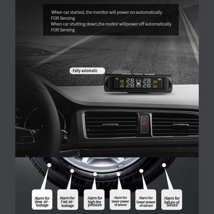 YB-P0248 Universal Car Wireless Solar Built-in TPMS Tire Pressure Monitor Detector - In Car by buy2fix | Online Shopping UK | buy2fix