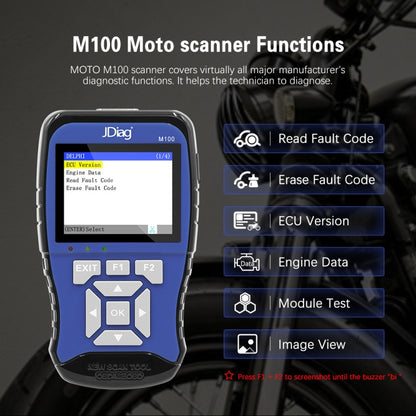 JDiag M100 Motorcycles 2 in1 OBD Scanner Battery Tester - In Car by buy2fix | Online Shopping UK | buy2fix