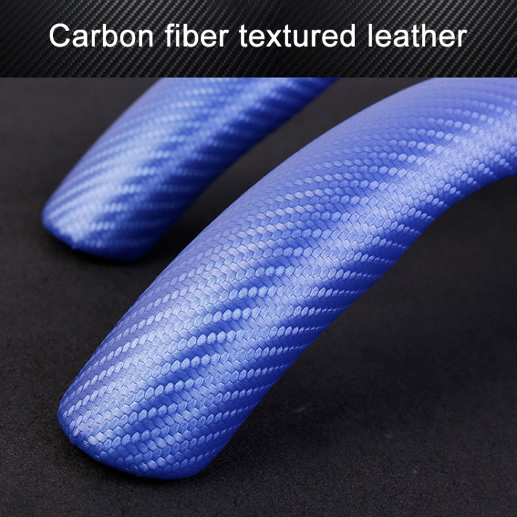 Car Universal Carbon Fiber Texture Leather Steering Wheel Cover (Blue) - In Car by buy2fix | Online Shopping UK | buy2fix