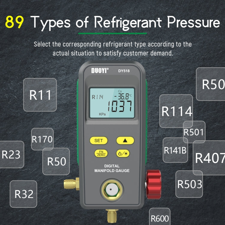 DUOYI DY518 Car Air Conditioning Repair Electronic Refrigerant Meter Air Conditioning Fluoride Meter - In Car by buy2fix | Online Shopping UK | buy2fix