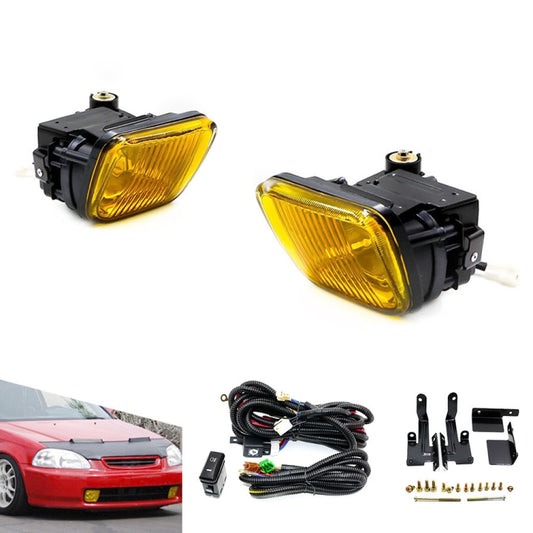 1 Pair Car Modified Front Fog Light for Honda Civic 1996-1998 (Yellow Light) - In Car by buy2fix | Online Shopping UK | buy2fix