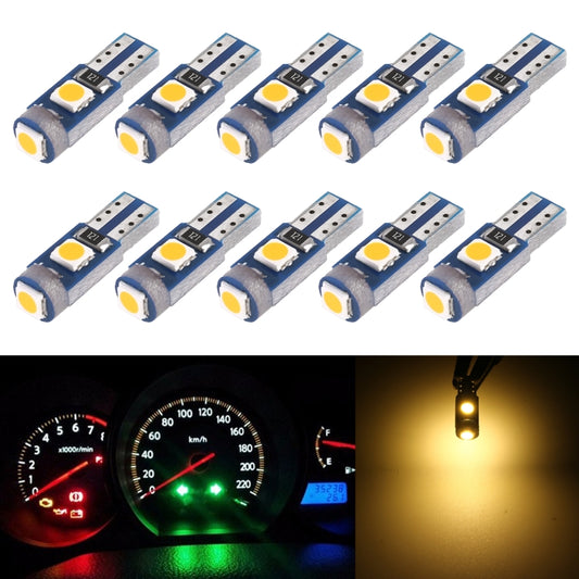 10 in 1 Car T5 0.2W DC12V Instrument Panel LED Decorative Light(Yellow Light) - In Car by buy2fix | Online Shopping UK | buy2fix