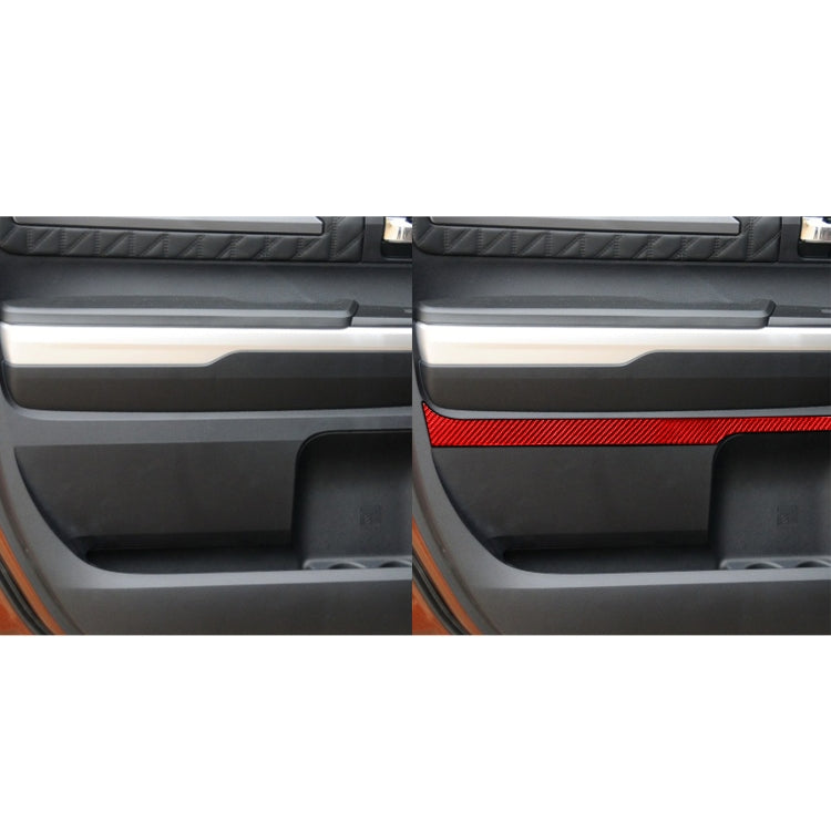 4 PCS / Set Carbon Fiber Car Door Panel Decorative Sticker for Toyota Tundra 2014-2018,Left and Right Drive Universal (Red) - In Car by buy2fix | Online Shopping UK | buy2fix