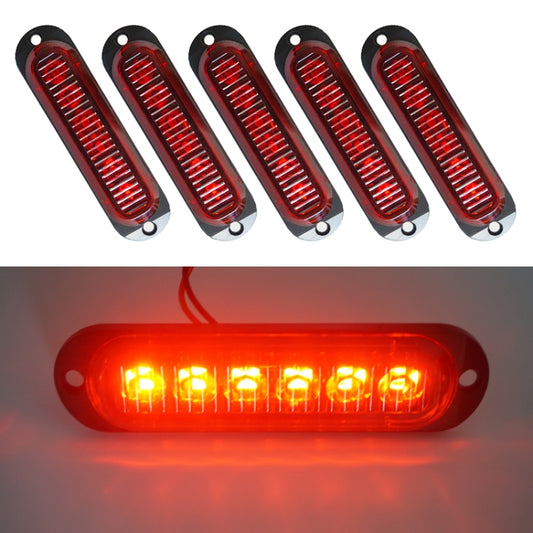 5 PCS MK-093 Car / Truck 6LEDs Side Marker Indicator Lights Bulb Lamp (Red Light) - In Car by buy2fix | Online Shopping UK | buy2fix