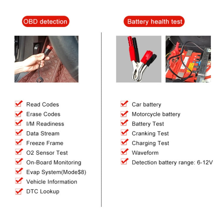 KONNWEI KW870 2 in 1 Car OBD2 Fault Diagnosis + Battery Tester - Code Readers & Scan Tools by KONNWEI | Online Shopping UK | buy2fix