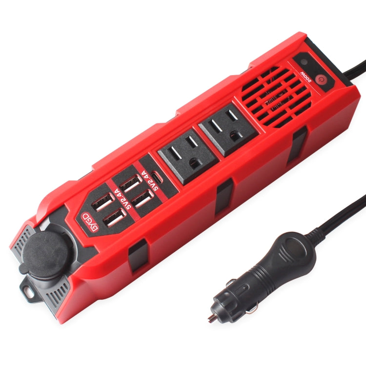 12V to 110V 200W Car Correction Sine Wave Inverter, US Plug - In Car by buy2fix | Online Shopping UK | buy2fix