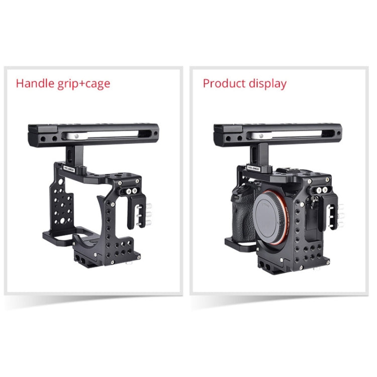 YELANGU CA7 YLG0908A Handle Video Camera Cage Stabilizer for Sony A7K & A7X & A73  & A7S & A7R & A7RII & A7SII (Black) - Camera Accessories by YELANGU | Online Shopping UK | buy2fix