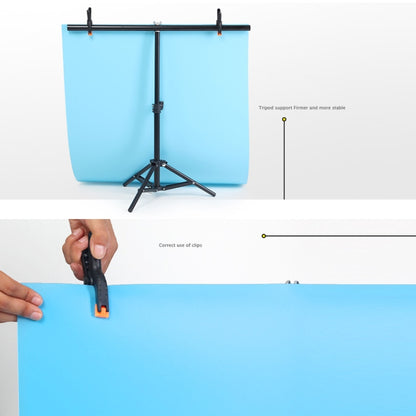 100x200cm T-Shape Photo Studio Background Support Stand Backdrop Crossbar Bracket Kit with Clips, No Backdrop - Camera Accessories by buy2fix | Online Shopping UK | buy2fix