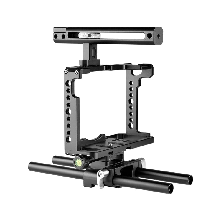 YELANGU C18 YLG0915A-C Video Camera Cage Stabilizer with Handle & Rail Rod Mount for Panasonic Lumix DC-S1H / DC-S1 / DC-S1R(Black) - Camera Accessories by YELANGU | Online Shopping UK | buy2fix