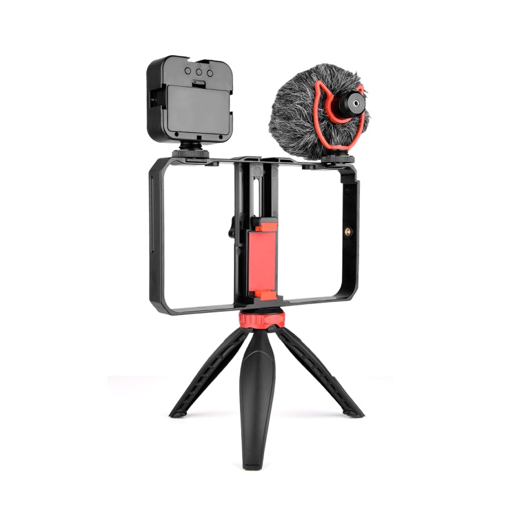 YELANGU PC204 YLG1801D Vlogging Live Broadcast LED Selfie Light Smartphone Video Rig Handle Stabilizer Bracket Kits with Microphone & Tripod - Camera Accessories by YELANGU | Online Shopping UK | buy2fix