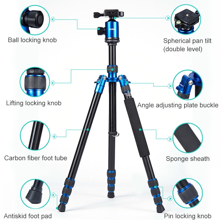 TRIOPO Oubao A-688 Adjustable Portable  Aluminum Alloy Tripod with Ball Head for SLR Camera - Tripods by TRIOPO | Online Shopping UK | buy2fix