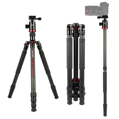 TRIOPO 888 Adjustable Portable Carbon Fiber Tripod with Q-2 Ball Head for SLR Camera, Pipe diameter: 28cm - Camera Accessories by TRIOPO | Online Shopping UK | buy2fix