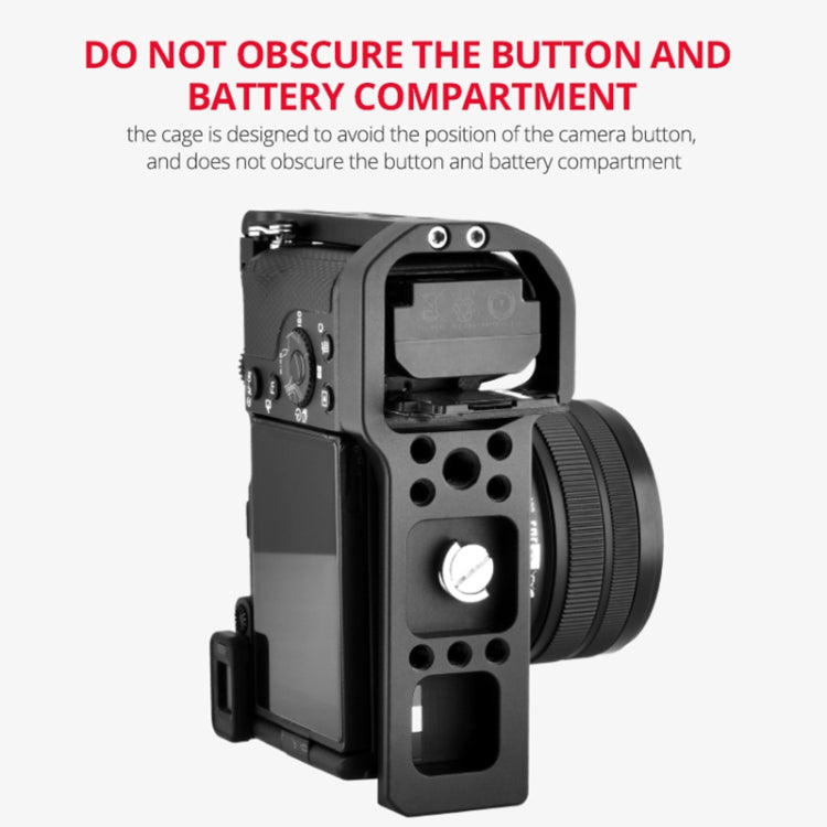 YELANGU C24 Video Camera Cage Stabilizer for Sony Alpha 7C / A7C / ILCE-7C (Black) - Camera Accessories by YELANGU | Online Shopping UK | buy2fix