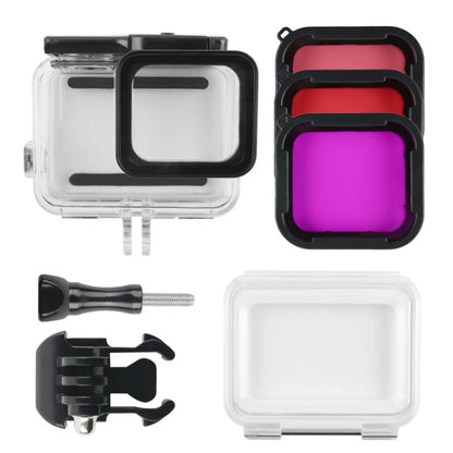 45m Waterproof Housing Protective Case + Touch Screen Back Cover for GoPro NEW HERO /HERO6 /5, with Buckle Basic Mount & Screw & (Purple, Red, Pink) Filters, No Need to Remove Lens (Transparent) - DJI & GoPro Accessories by buy2fix | Online Shopping UK | buy2fix