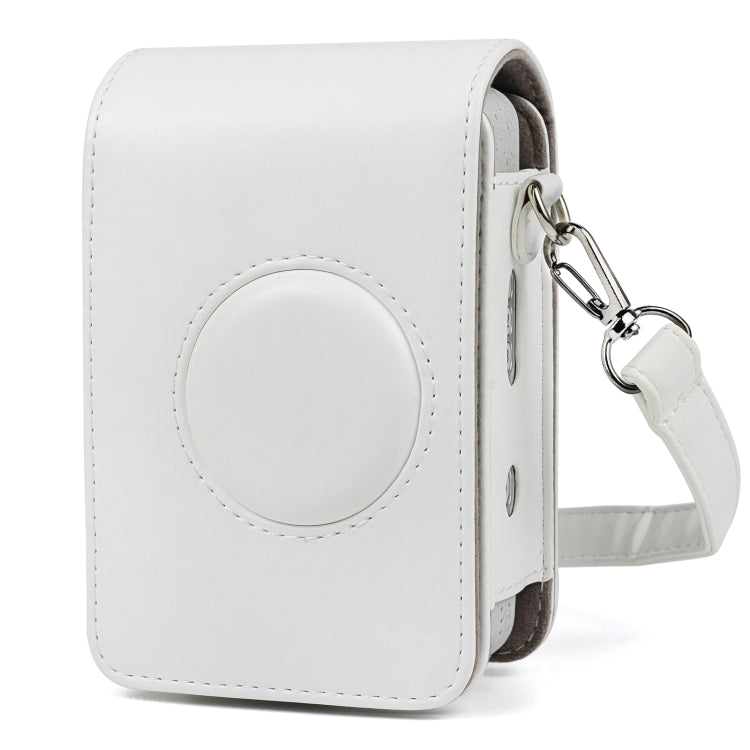 Full Body Camera Retro PU Leather Case Bag with Strap for FUJIFILM instax mini Liplay (White) - Camera Accessories by buy2fix | Online Shopping UK | buy2fix