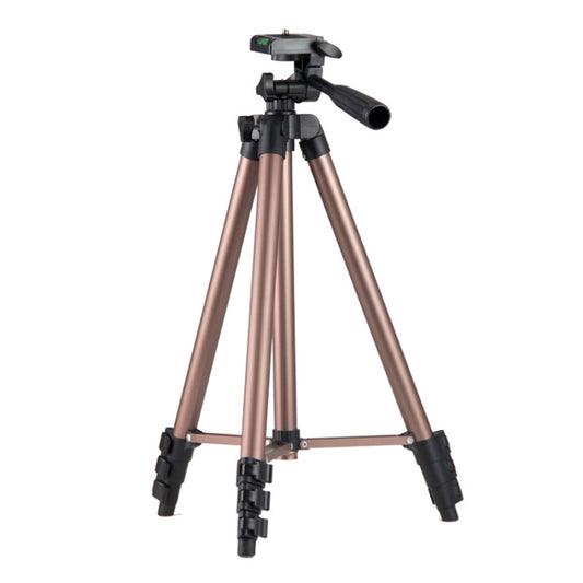 130cm 4-Section Folding Aluminum Alloy Tripod Mount with Three-Dimensional Head(Champagne Gold) - Camera Accessories by buy2fix | Online Shopping UK | buy2fix