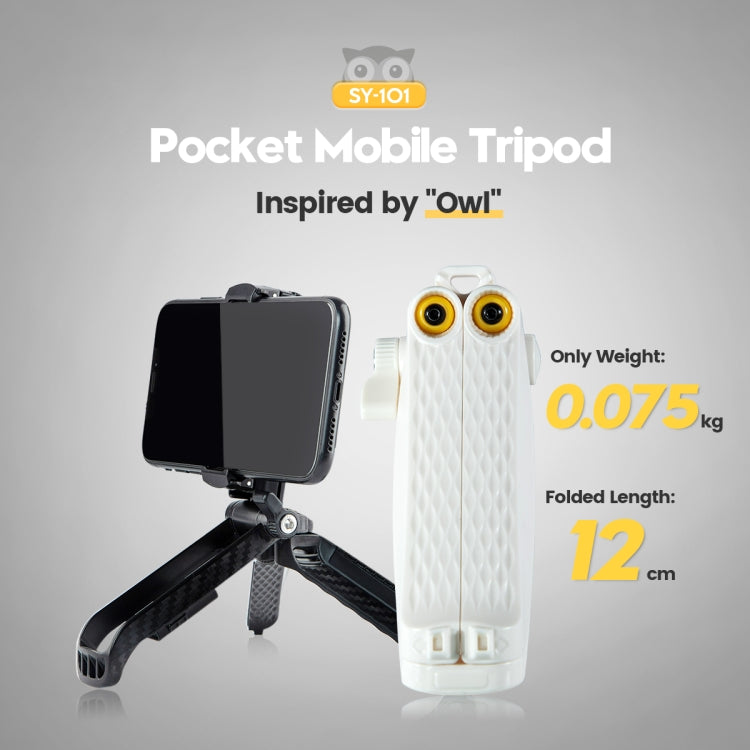 Fotopro SY-101 Pocket Mini Tripod Mount with Phone Clamp for Smartphones (White) - Camera Accessories by Fotopro | Online Shopping UK | buy2fix