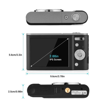 DC302 2.88 inch 44MP 16X Zoom 2.7K Full HD Digital Camera Children Card Camera, AU Plug (Silver) - Consumer Electronics by buy2fix | Online Shopping UK | buy2fix