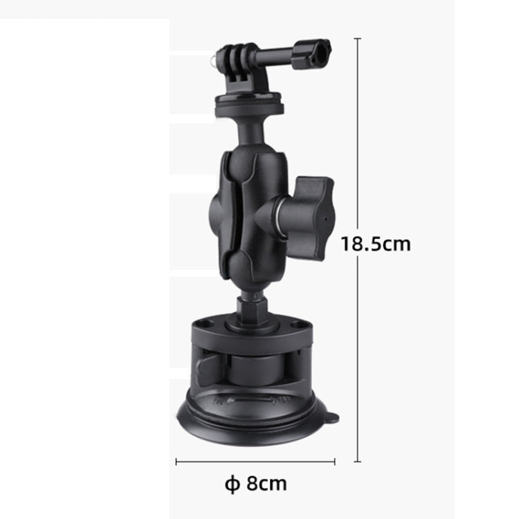 Single Suction Cup Mount Holder with Tripod Adapter & Steel Tether & Safety Buckle (Black) - DJI & GoPro Accessories by buy2fix | Online Shopping UK | buy2fix
