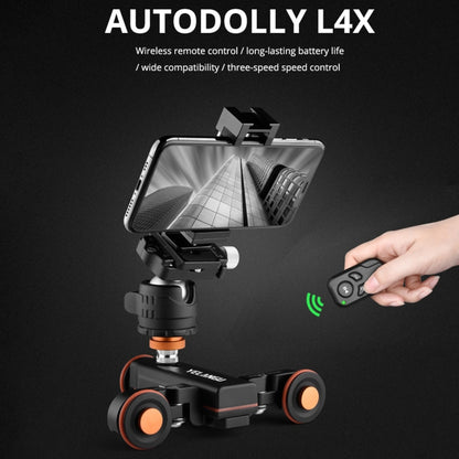 YELANGU L4X Camera Wheel Dolly Electric Track Slider 3-Wheel Dolly Car with Remote & Ballhead, Load: 3kg - Camera Accessories by buy2fix | Online Shopping UK | buy2fix