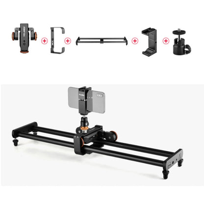 YELANGU L60E 60cm Slide Rail Track + L4 3-Wheel Video Dolly with PC142 Phone Clamp & Ballhead - Camera Slider by YELANGU | Online Shopping UK | buy2fix