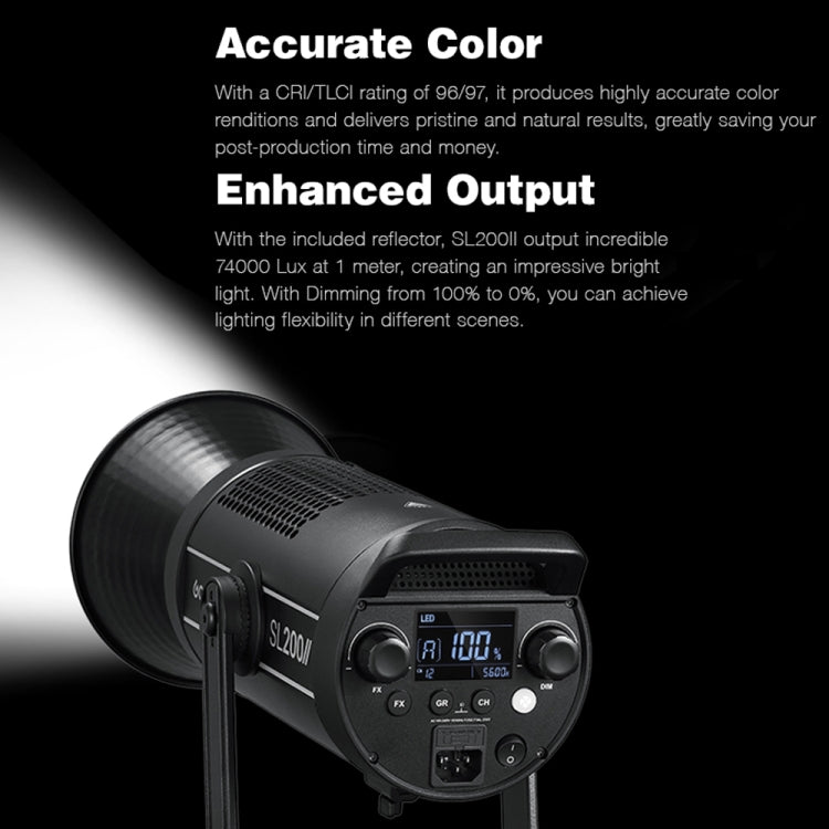 Godox SL200II 200W 5600K Daylight-balanced LED Light Studio Continuous Photo Video Light(EU Plug) - Camera Accessories by Godox | Online Shopping UK | buy2fix