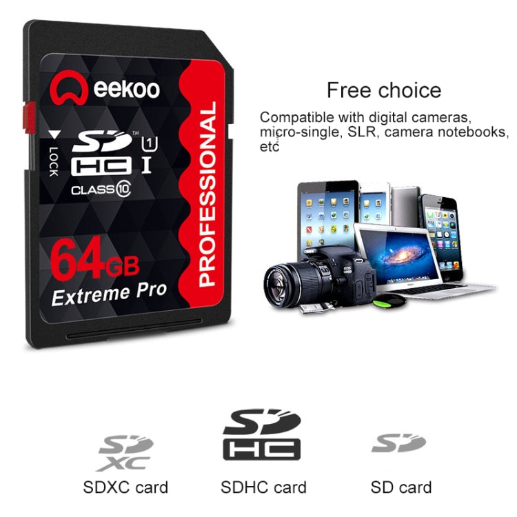 eekoo 64GB High Speed Class 10 SD Memory Card for All Digital Devices with SD Card Slot - SD Card by eekoo | Online Shopping UK | buy2fix