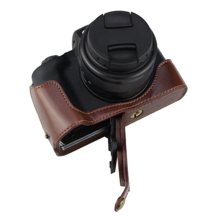 1/4 inch Thread PU Leather Camera Half Case Base for Canon EOS M50 / M50 Mark II (Black) - Camera Accessories by buy2fix | Online Shopping UK | buy2fix