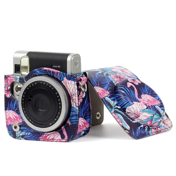 Flamingo Pattern PU Leather Protective Camera Case Bag For FUJIFILM Instax Mini90 Camera - Camera Accessories by buy2fix | Online Shopping UK | buy2fix