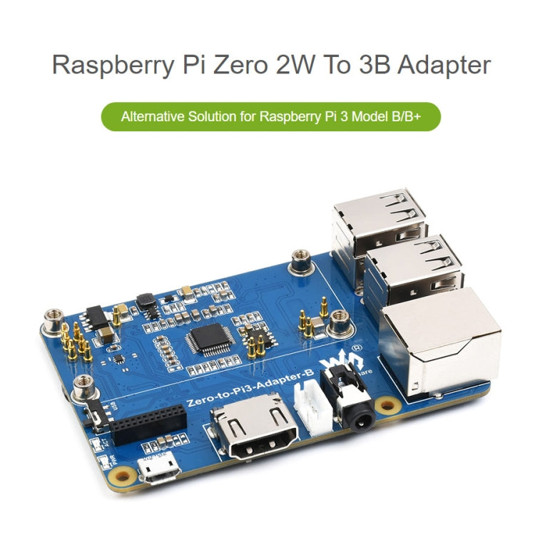 Waveshare Raspberry Pi Zero 2W To 3B Adapter for Raspberry Pi 3 Model B/B+ - Consumer Electronics by WAVESHARE | Online Shopping UK | buy2fix