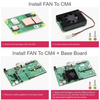 Waveshare Dedicated All-in-One 3007 Cooling Fan for Raspberry Pi CM4, Speed Adjustable, with Thermal Tapes - Modules Expansions Accessories by WAVESHARE | Online Shopping UK | buy2fix