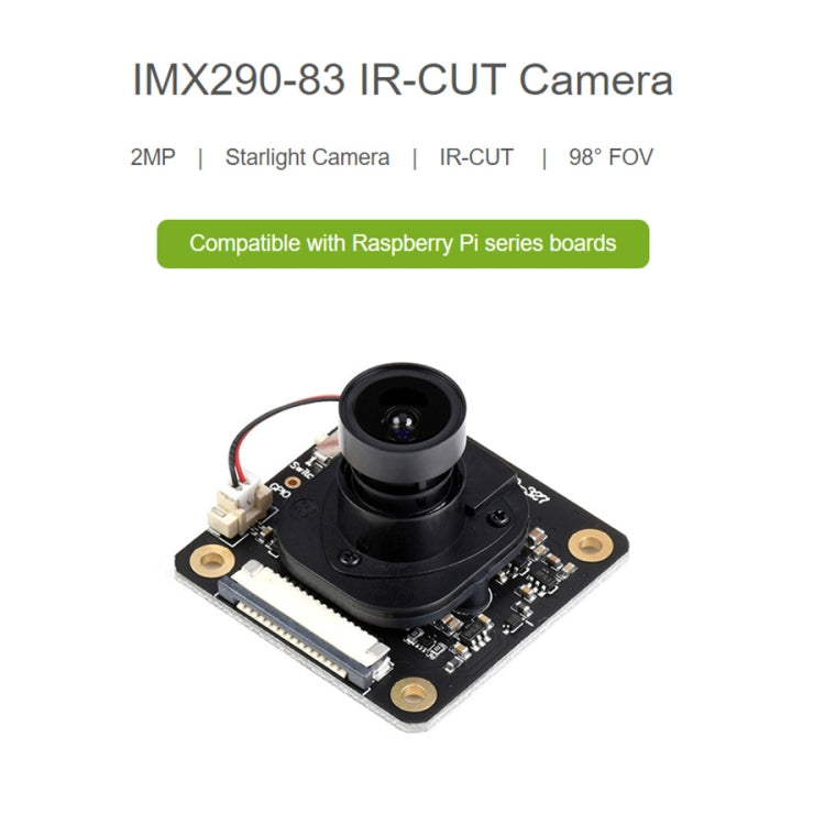 Waveshare IMX290-83 IR-CUT Camera Module, Starlight Camera Sensor, Fixed-Focus, 2MP - Consumer Electronics by WAVESHARE | Online Shopping UK | buy2fix