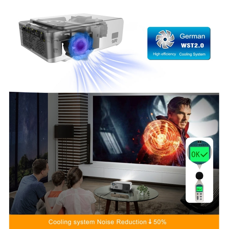 T6 2000ANSI Lumens 1080P LCD Mini Theater Projector, Phone Version, EU Plug(Silver) - Consumer Electronics by buy2fix | Online Shopping UK | buy2fix