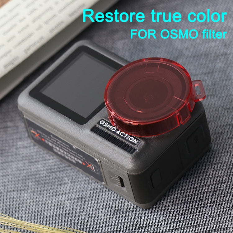 Snap-on Round Shape Color Lens Filter for DJI Osmo Action (Red) - DJI & GoPro Accessories by buy2fix | Online Shopping UK | buy2fix